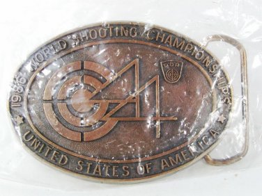 MIP 1986 World Shooting Championship Sweden Belt Buckle Unbranded 5916