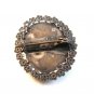 Vintage Flower Framed Hand Painted Portrait Brooch of a Lady Brooch