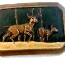Vintage 1976 Bergamont 2 Deer in the Woods Belt Buckle