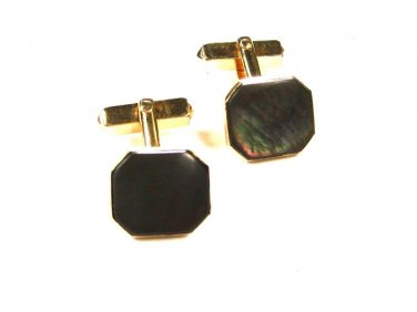 1960's - 70's Goldtone & Abalone Cufflinks by SWANK 111715