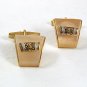 Vintage Goldtone & Lucite Damascene Cufflinks marked SPAIN 31417