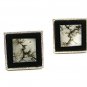 Vintage Sterling Silver Black Onyx Moss Agate Cufflinks By T2 91317