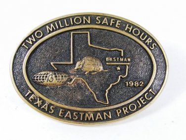 1982 Texas Eastman Project Brass Belt Buckle By BTS Made In USA 51016