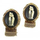 Classic 1970's Greek Roman Goldtone Male Female Cufflinks By DANTE 8917
