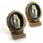 Classic 1970's Greek Roman Goldtone Male Female Cufflinks By DANTE 8917
