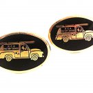 Vintage Goldtone & Black Van RCA Factory Service Cufflinks Stamped 61517