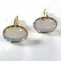 Plain Gold Tone & Opalescent Cufflinks Unbranded 111615