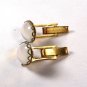 Plain Gold Tone & Opalescent Cufflinks Unbranded 111615