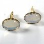 Plain Gold Tone & Opalescent Cufflinks Unbranded 111615
