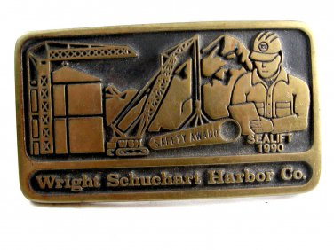 Handmade Wright Schuchart Harbor Co Brass Belt Buckle by Anacortes