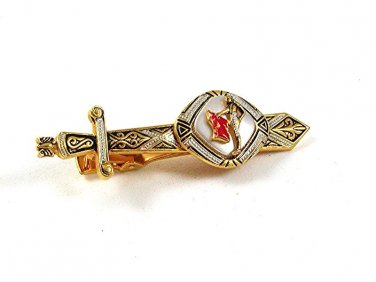Vintage Damascene Matador Bull Fighter Tie Clasp 32017