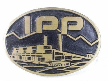 IPP Intermountain Power Project Brass Belt Buckle By Dyna Buckle 4116