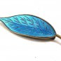 Vinage Sterling Silver Blue Enamel Leaf Brooch By MEKA Made In DENMARK 112717