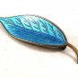 Vinage Sterling Silver Blue Enamel Leaf Brooch By MEKA Made In DENMARK 112717