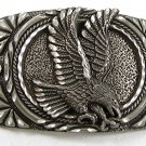 1993 Silver Tone American Eagle Belt Buckle Made In USA 12317