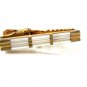 Vintage Gold Tone & Mother of Pearl Tie Clasp Marked AUSTRIA 101316