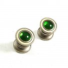 Deco Silvertone White Green Snap Link Cufflinks EVERSNAP R.CO.N.Y. 4717