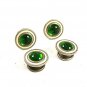 Deco Silvertone White Green Snap Link Cufflinks EVERSNAP R.CO.N.Y. 4717