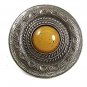 Vintage Silvertone & Carmel Slag Roman / Greek Brooch By BEN AMUN 42617