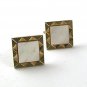 Mid Century Modern Gold Tone & Mother of Pearl Cufflinks By SWANK 1217