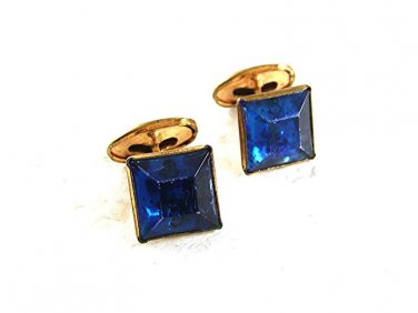 1940's - 60's Goldtone & Blue Cufflinks 81217