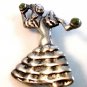Vintage Mexican Silver & Turquoise Lady Brooch