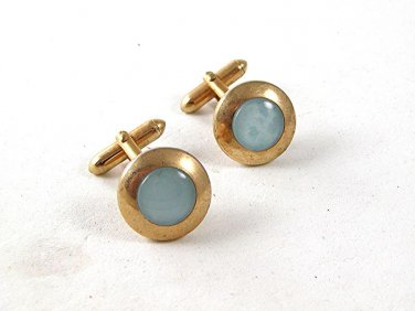 Vintage Gold Tone & Opalescent Cufflinks By SWANK 102516