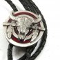 1987 Bull Skull / Shield Feathers Bolo by SISKIYOU BUCKLE CO w/Cord 102016