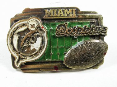 Miami Dolphins Solid Brass Belt Buckle Officially Licensed product USA 102115