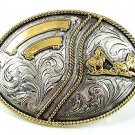 Cowboy Rodeo Calf Roping Monogrammable Belt Buckle By LONE STAR 52517