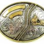 Cowboy Rodeo Calf Roping Monogrammable Belt Buckle By LONE STAR 52517