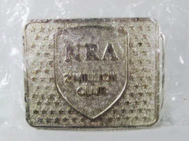 NRA 2 Million Club Silvertone Belt Buckle Mint In Plastic Unbranded 5916