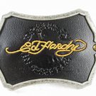 Drawn By In Seattle Black Leather Belt Buckle By ED HARDY 33116