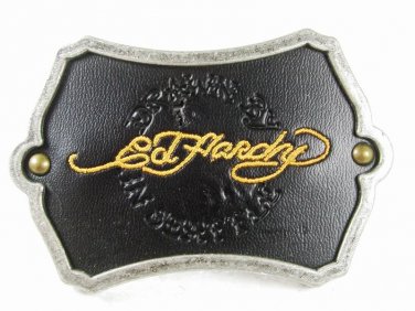 Drawn By In Seattle Black Leather Belt Buckle By ED HARDY 33116