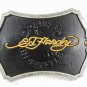 Drawn By In Seattle Black Leather Belt Buckle By ED HARDY 33116