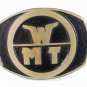 1970s-80s WMT World Mining Technology Belt Buckle By Dyna Buckle USA