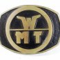 1970s-80s WMT World Mining Technology Belt Buckle By Dyna Buckle USA