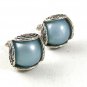 1970's Silvertone & Light Blue Cufflinks 51717