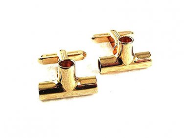 Vintage Goldtone Cufflinks By HICKOK USA 8217