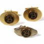 Vintage Gold Tone Initial B. Cufflinks & Tie Clasp Unbranded 72116