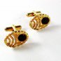 Goldtone & Black Dressy Cufflinks Unbranded 41216