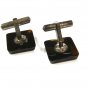 Silvertone & Goldtone Faux Tortoise Oriental Writing Cufflinks Unbranded 73015