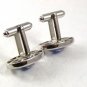 Vintage Silvertone & Blue Cufflinks 121317