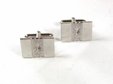 Sterling Silver Small Star Burst Cufflinks Unbranded 3616b