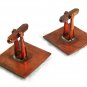 Mid Century Modern 1950's Enameled Copper Black White Domino Cufflinks 73117