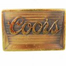 Vintage Gold Tone Brass Dress Up COORS Beer Belt Buckle 72716