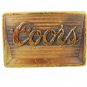 Vintage Gold Tone Brass Dress Up COORS Beer Belt Buckle 72716