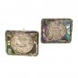 Mexican Sterling Silver & Abalone Aztec Cufflinks Unbranded 41416