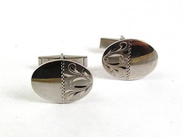 Vintage Sterling Silver Fancy Design Cufflnks 93017