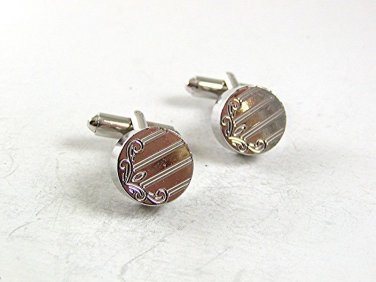 Vintage Small Silvertone Cufflinks 10917
